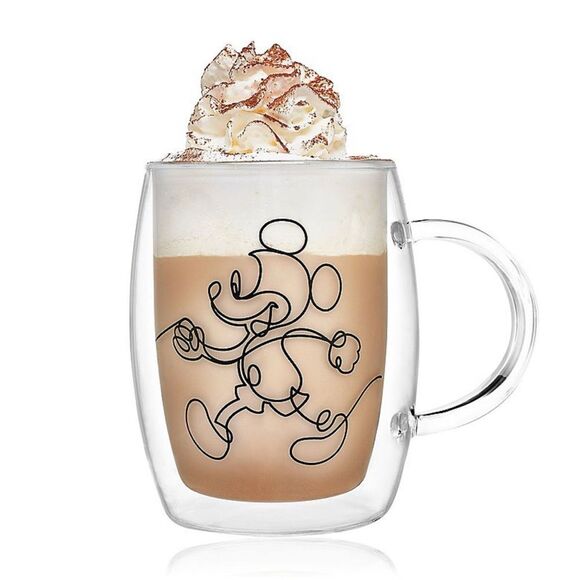 NEW Disney Mickey & Pluto Double Wall Glasses - Picture 4 of 4